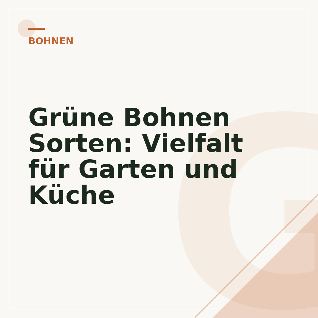 Grüne Bohnen Sorten: Vielfalt für Garten und Küche
