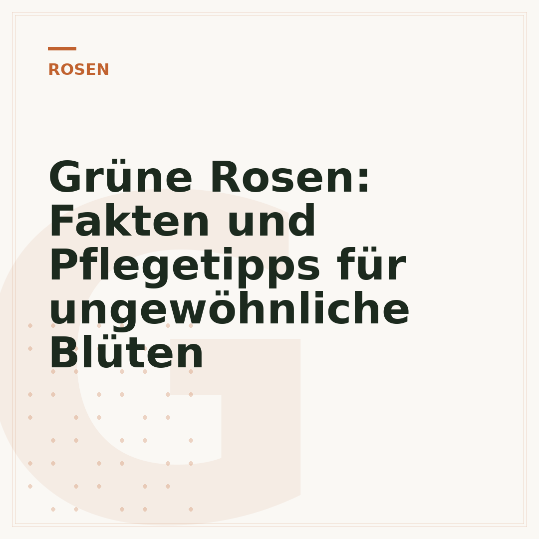 Grüne Rosen: Fakten und Pflegetipps für ungewöhnliche Blüten
