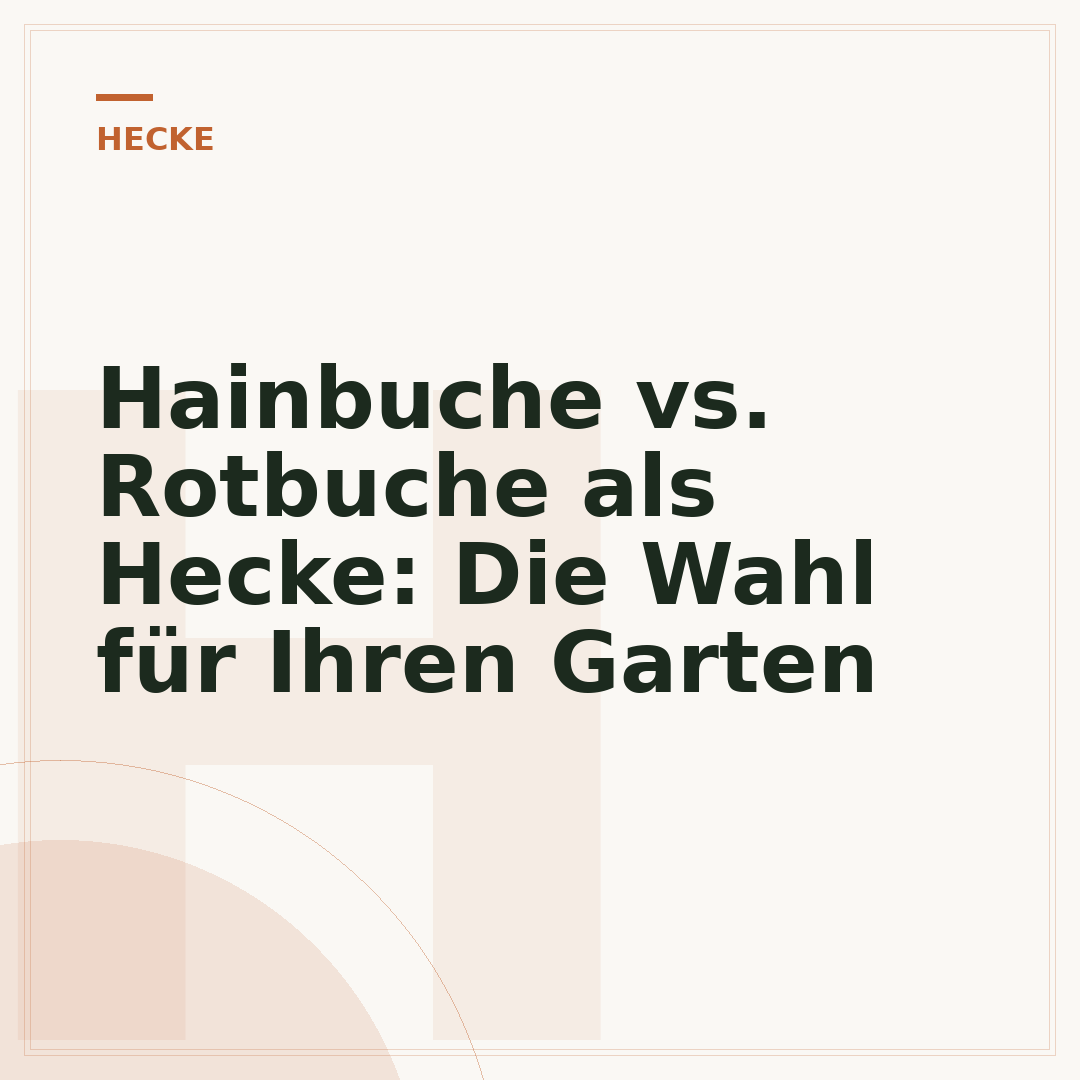 Hainbuche vs. Rotbuche als Hecke: Die Wahl für Ihren Garten