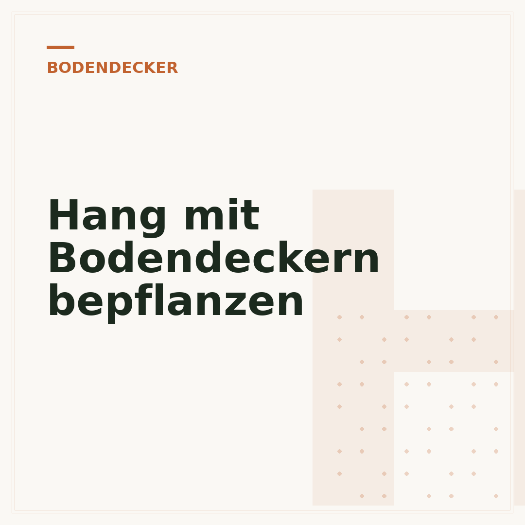 Hang mit Bodendeckern bepflanzen