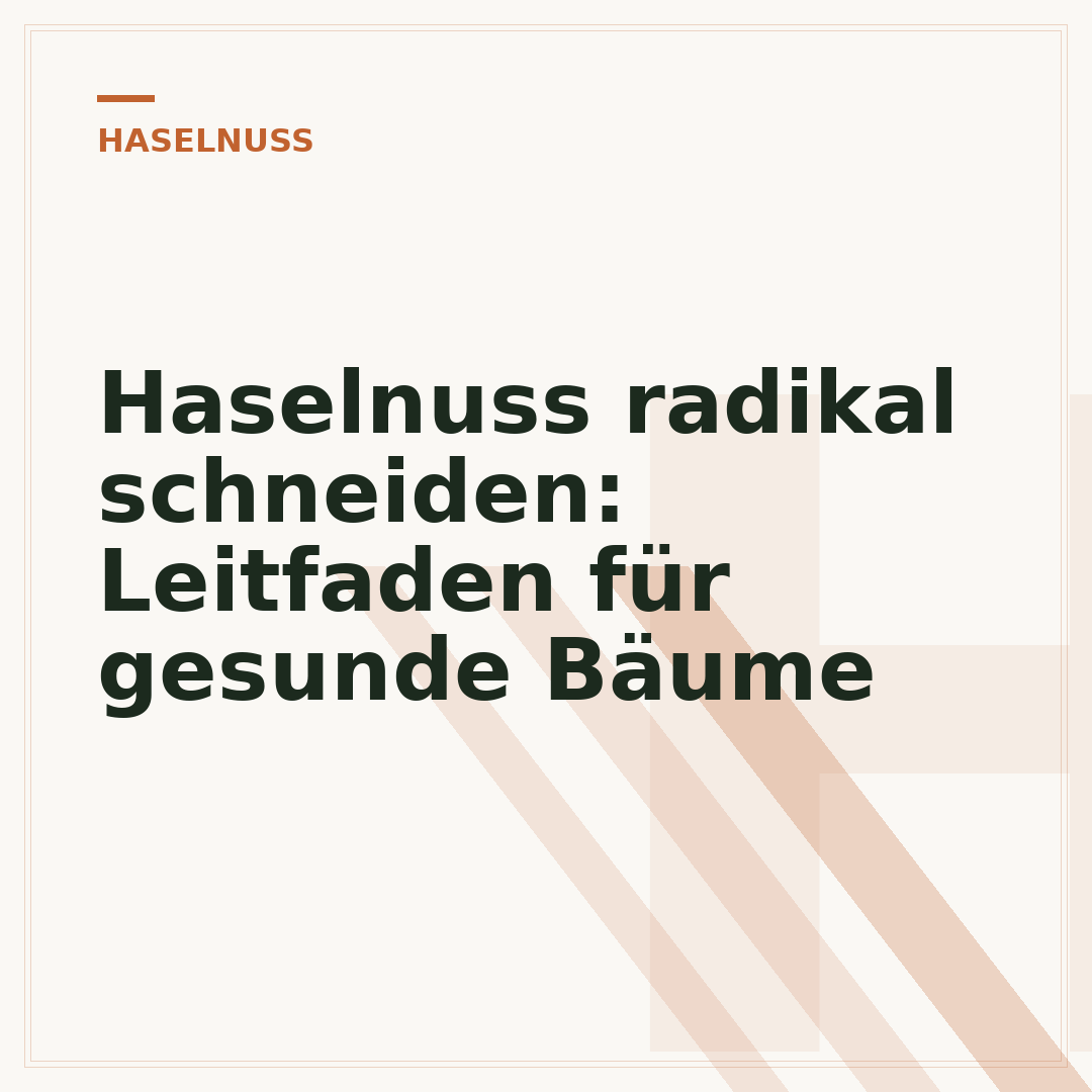 Haselnuss radikal schneiden: Leitfaden für gesunde Bäume