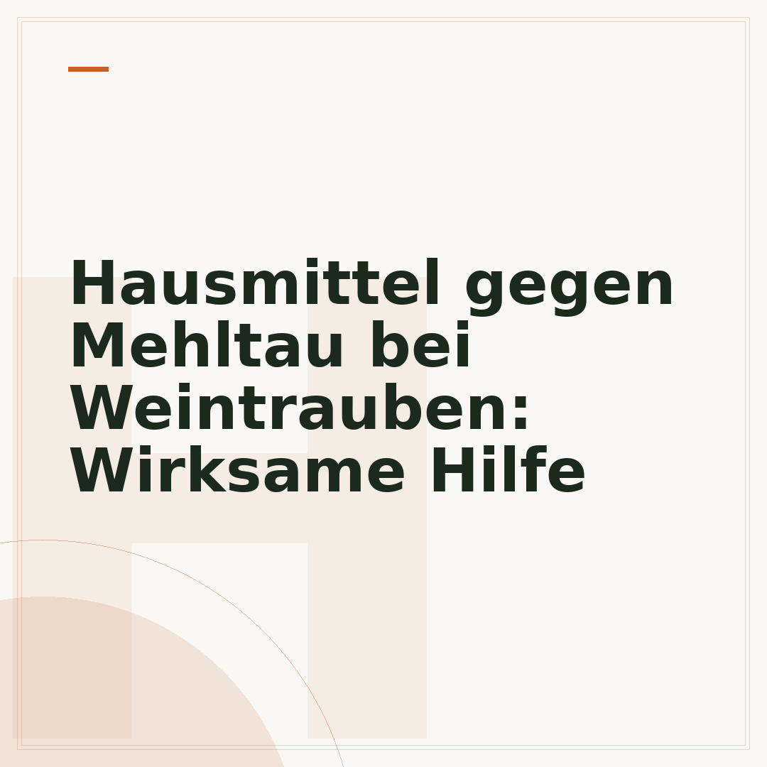 Hausmittel gegen Mehltau bei Weintrauben: Wirksame Hilfe