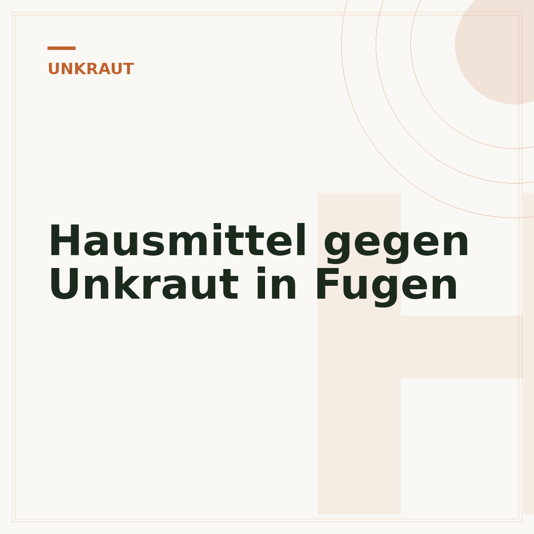 Hausmittel gegen Unkraut in Fugen