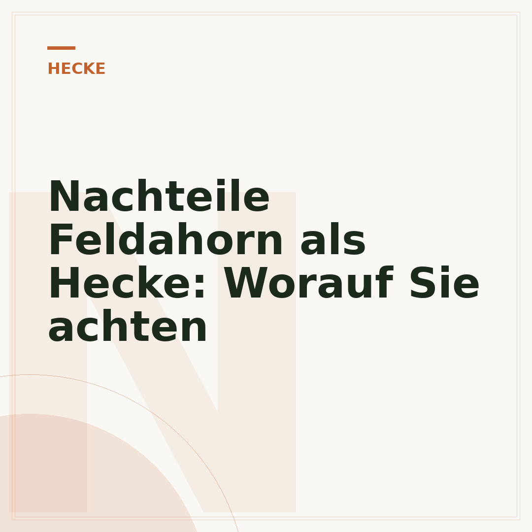 Nachteile Feldahorn als Hecke: Worauf Sie achten