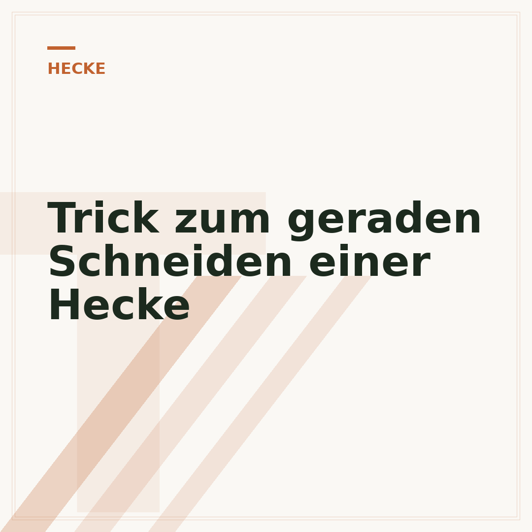 Trick zum geraden Schneiden einer Hecke
