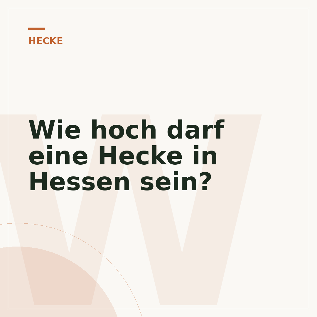 Wie hoch darf eine Hecke in Hessen sein?