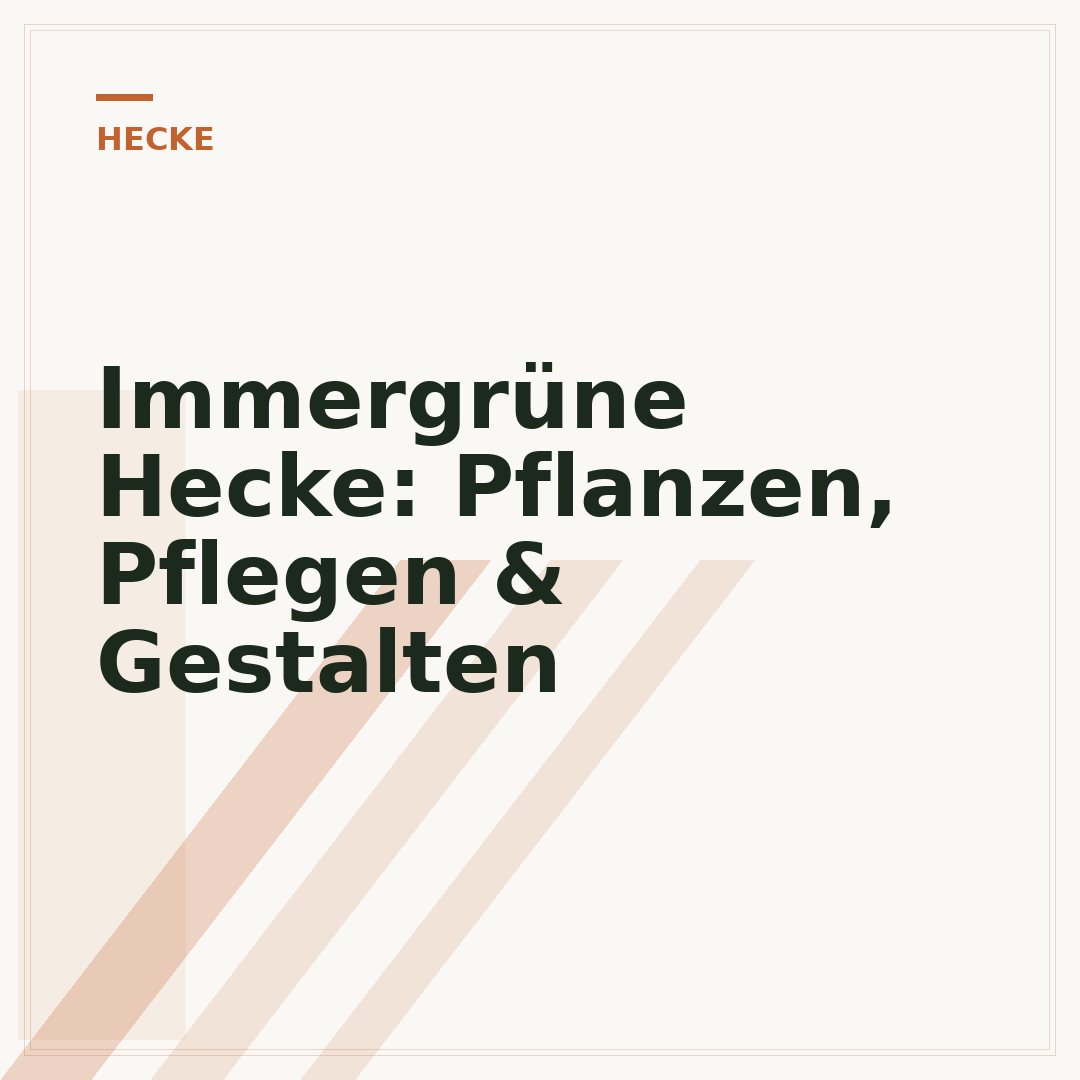 Immergrüne Hecke: Pflanzen, Pflegen & Gestalten