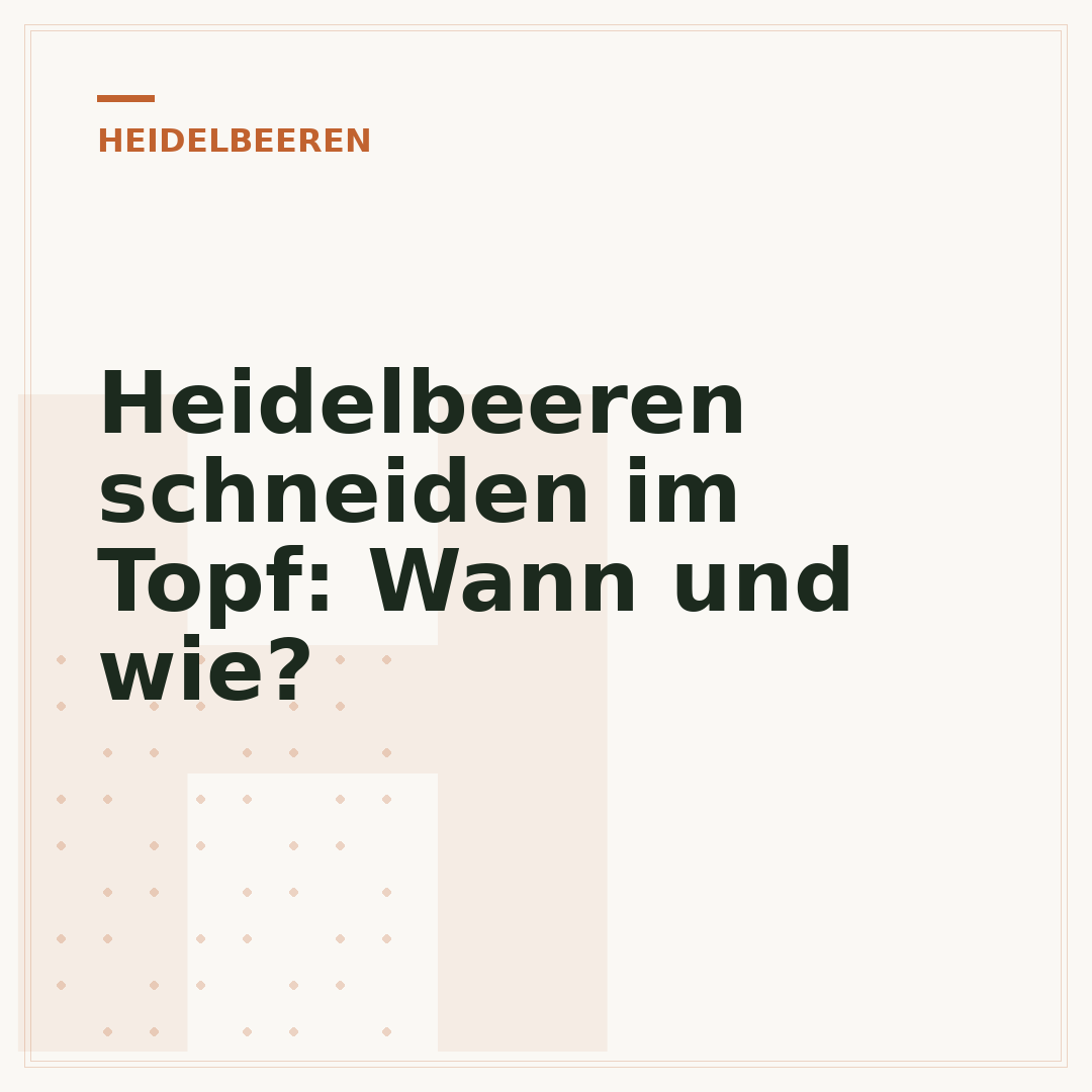 Heidelbeeren schneiden im Topf: Wann und wie?