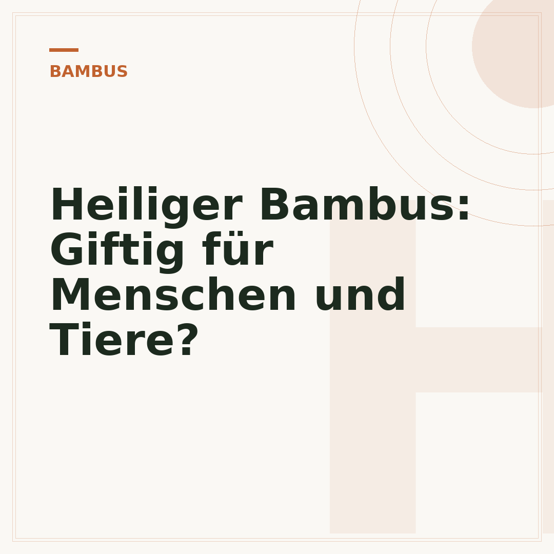 Heiliger Bambus: Giftig für Menschen und Tiere?