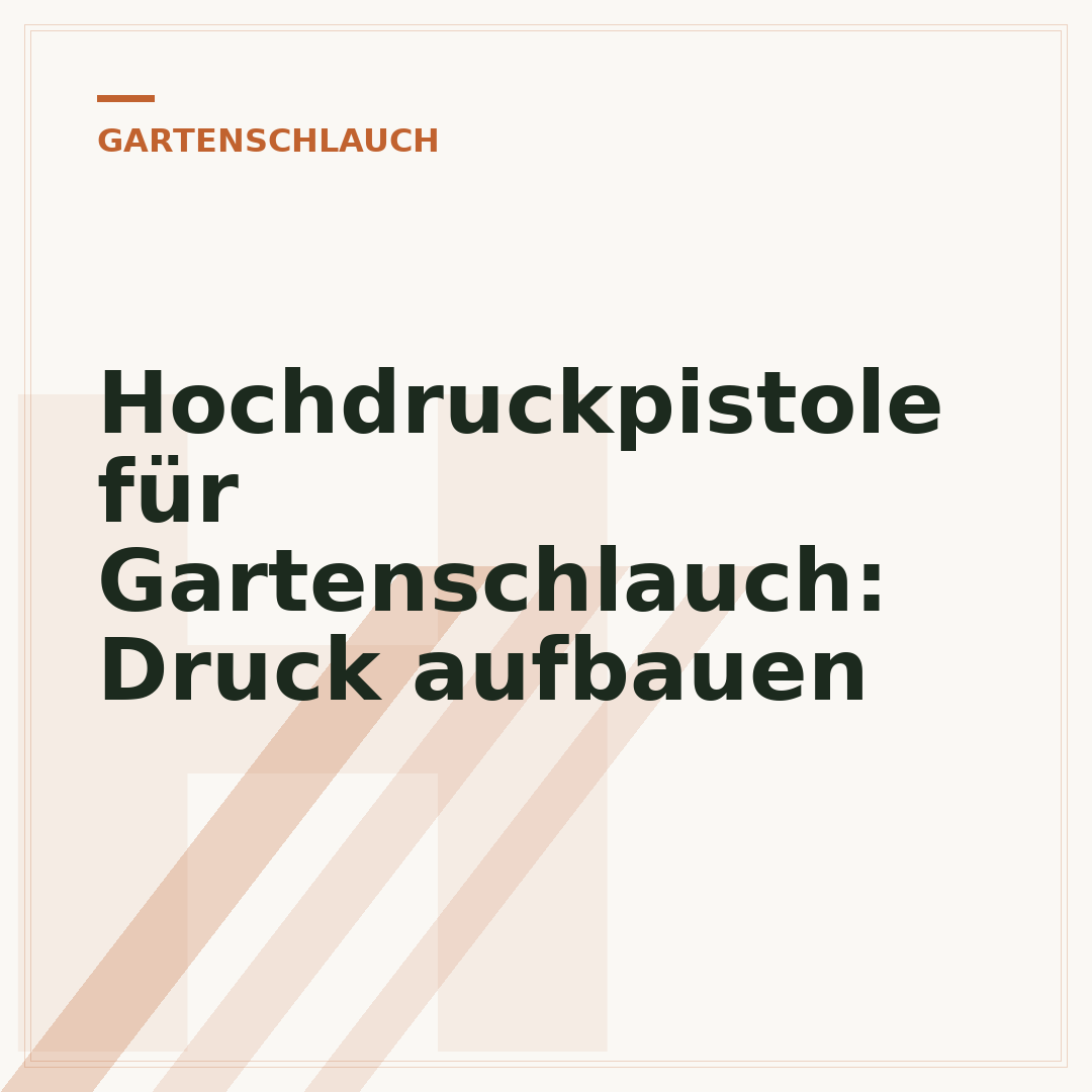 Hochdruckpistole für Gartenschlauch: Druck aufbauen