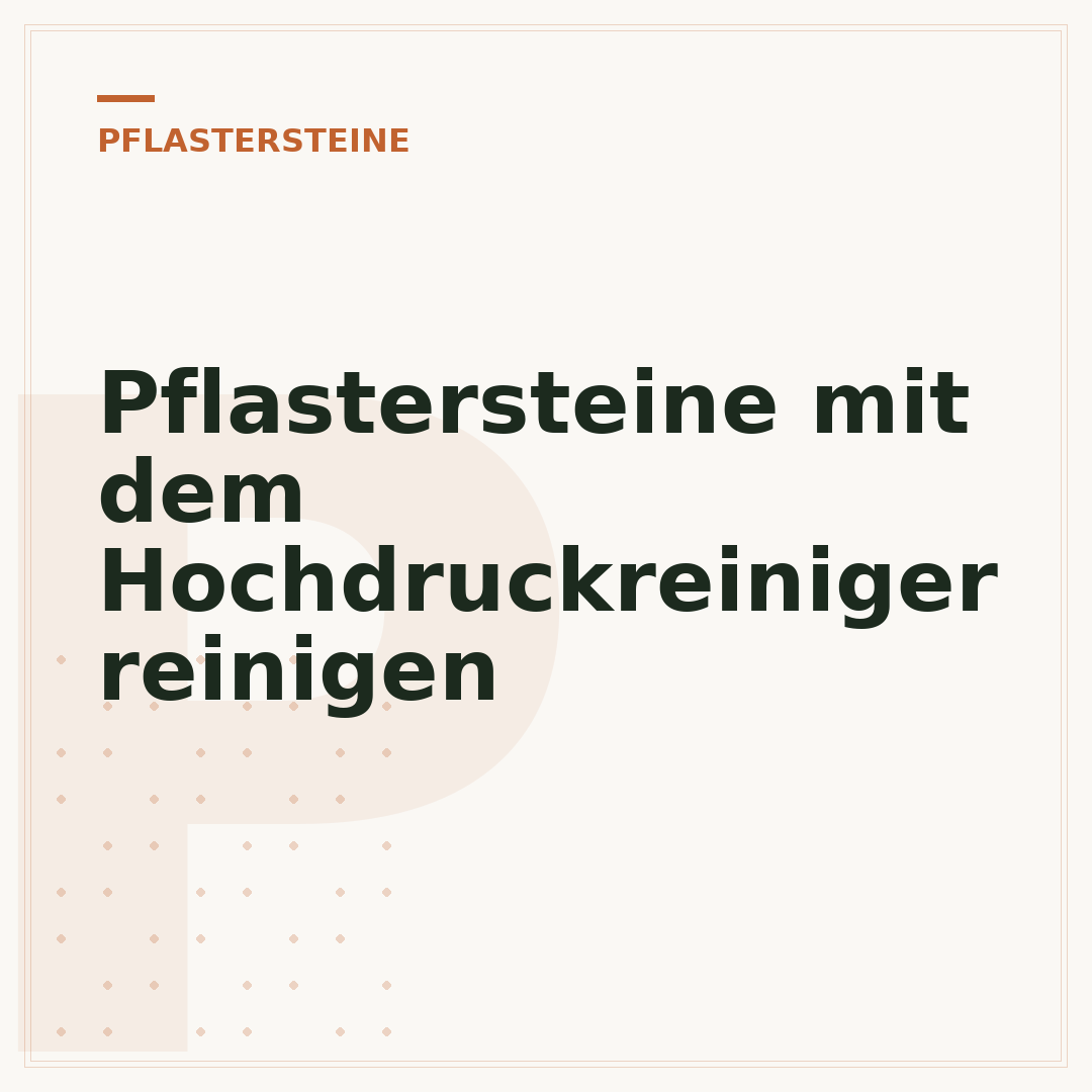Pflastersteine mit dem Hochdruckreiniger reinigen