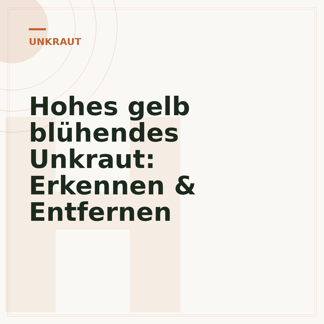 Hohes gelb blühendes Unkraut: Erkennen & Entfernen