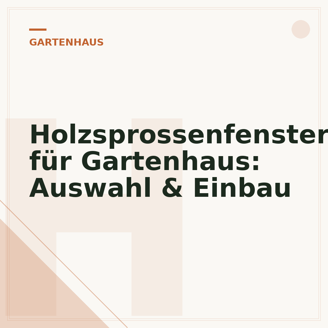 Holzsprossenfenster für Gartenhaus: Auswahl & Einbau