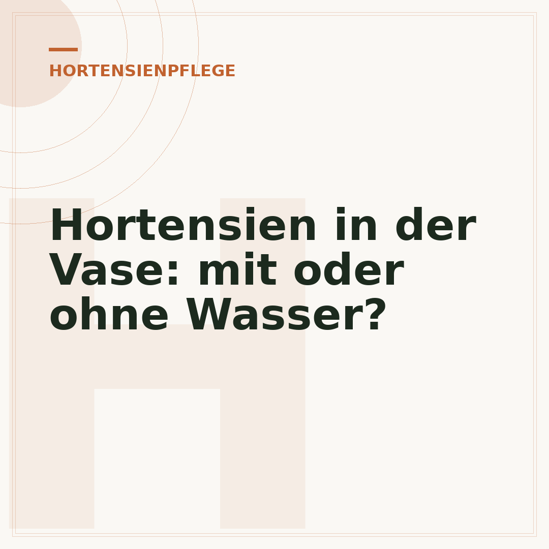 Hortensien in der Vase: mit oder ohne Wasser?