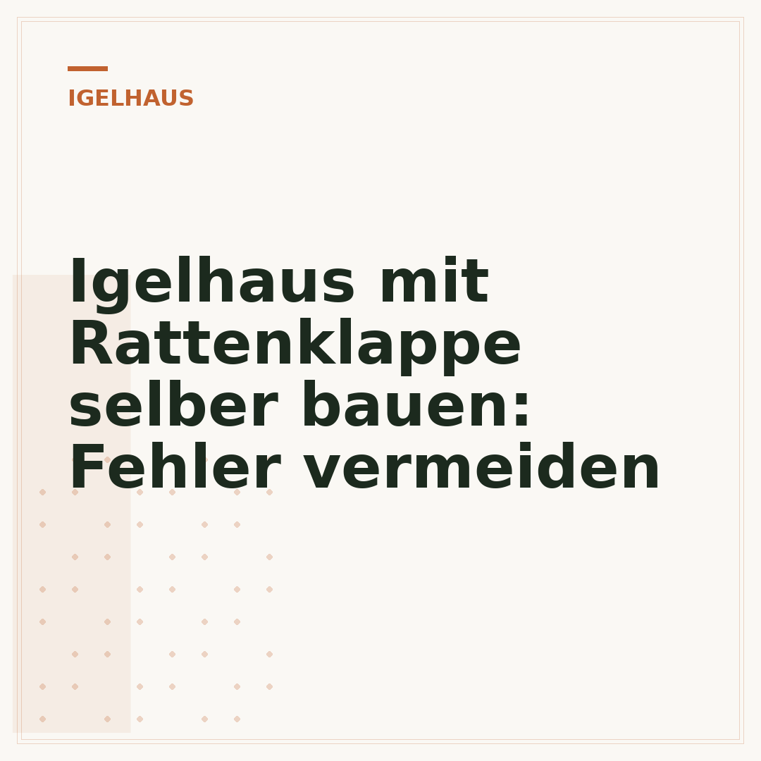 Igelhaus mit Rattenklappe selber bauen: Fehler vermeiden
