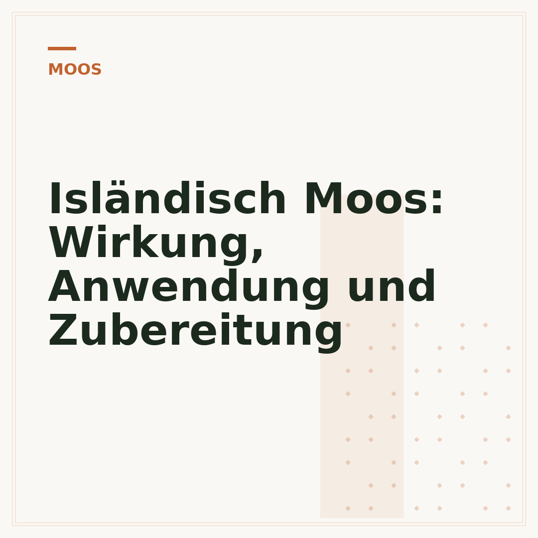 Isländisch Moos: Wirkung, Anwendung und Zubereitung