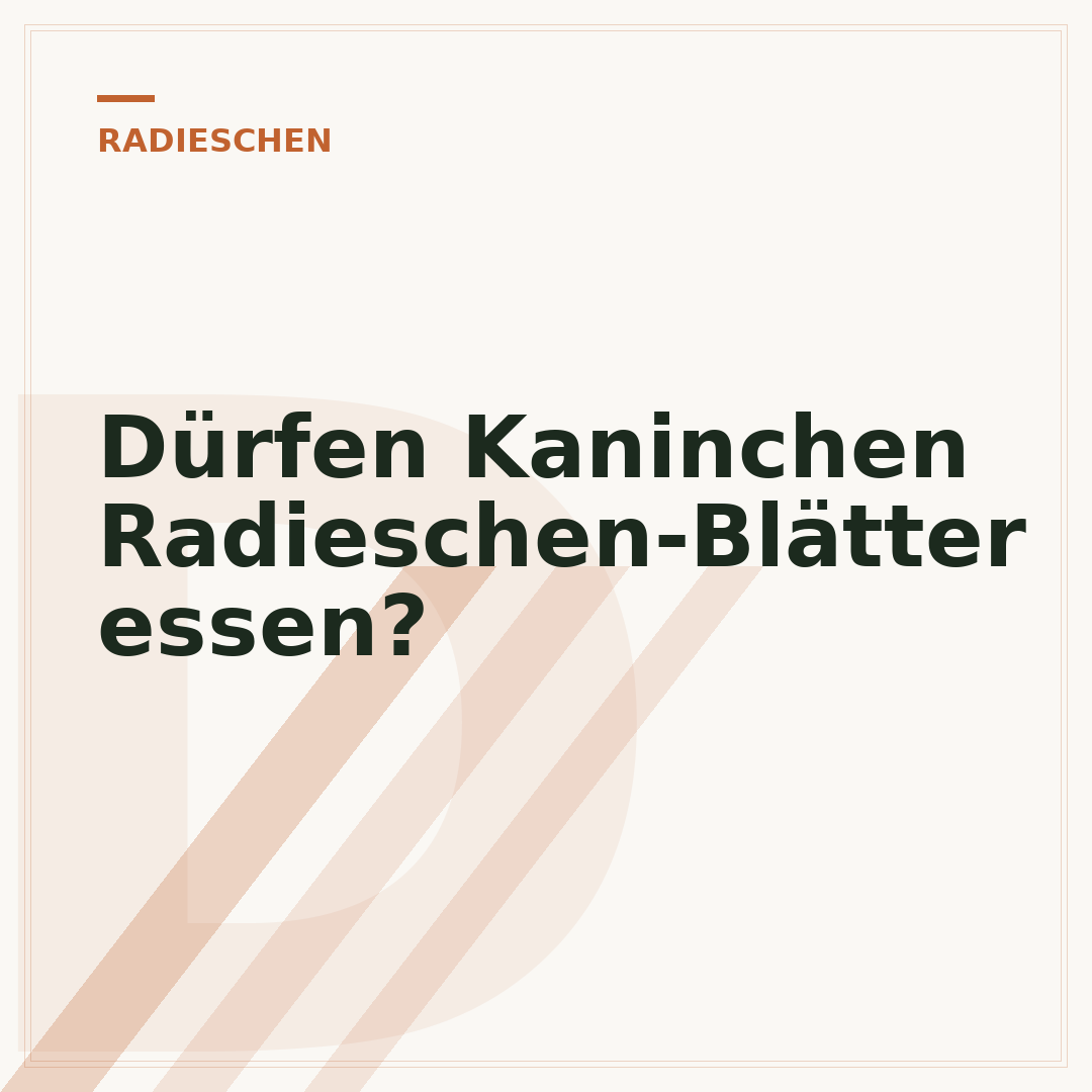 Dürfen Kaninchen Radieschen-Blätter essen?