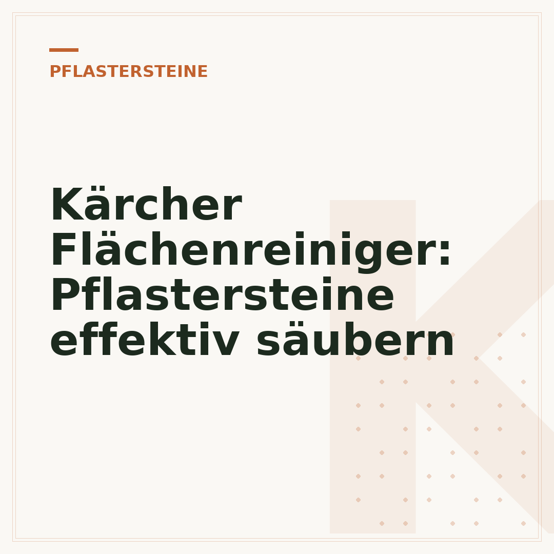 Kärcher Flächenreiniger: Pflastersteine effektiv säubern
