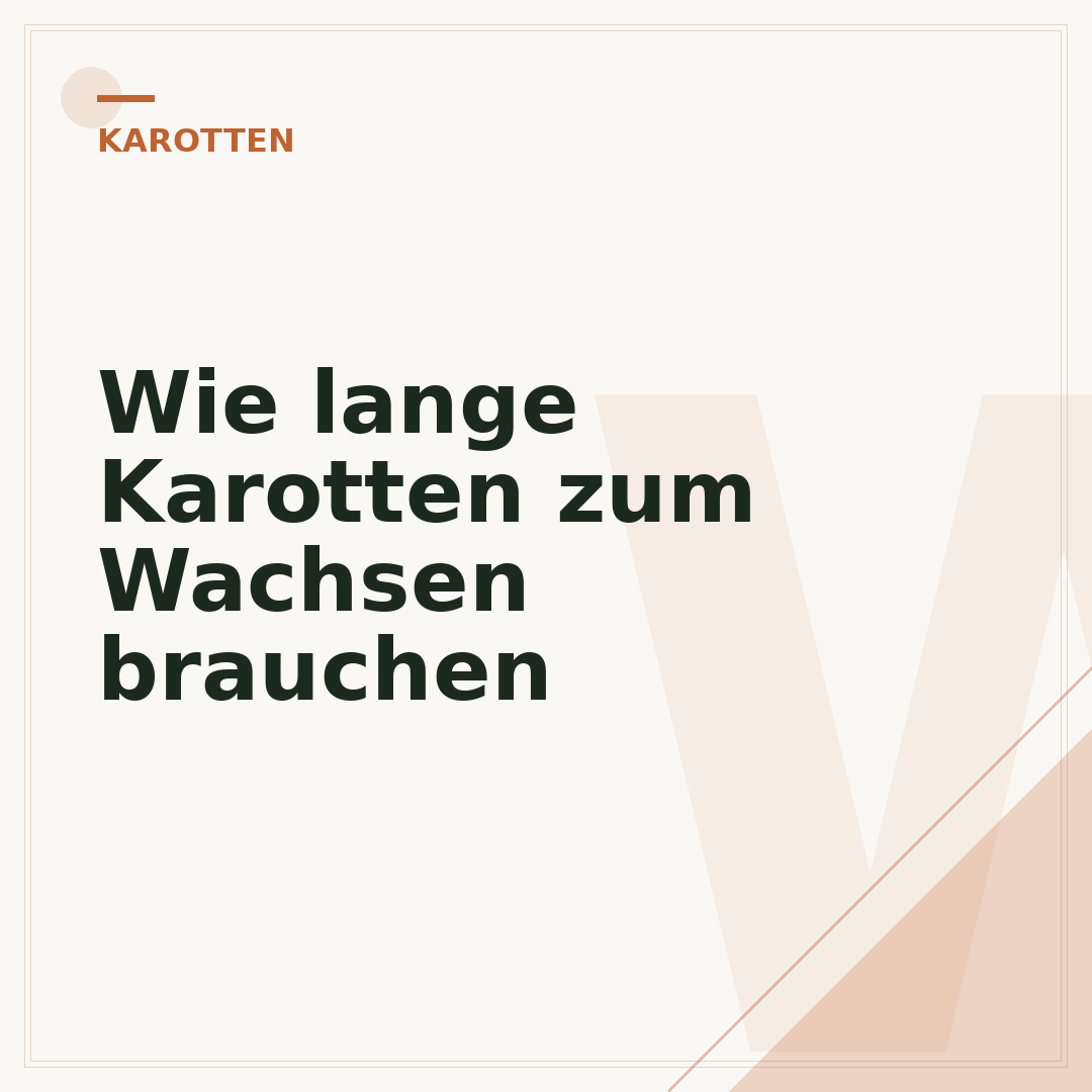 Wie lange Karotten zum Wachsen brauchen