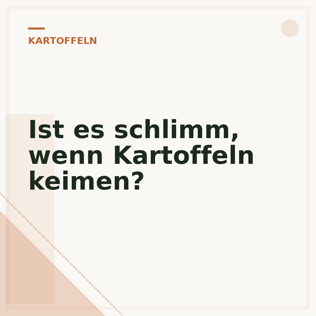 Ist es schlimm, wenn Kartoffeln keimen?