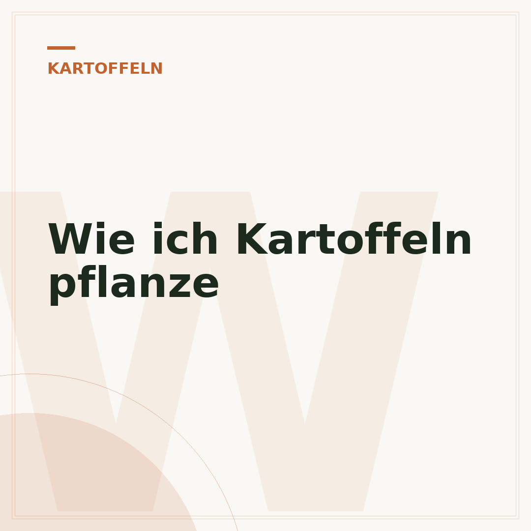 Wie ich Kartoffeln pflanze