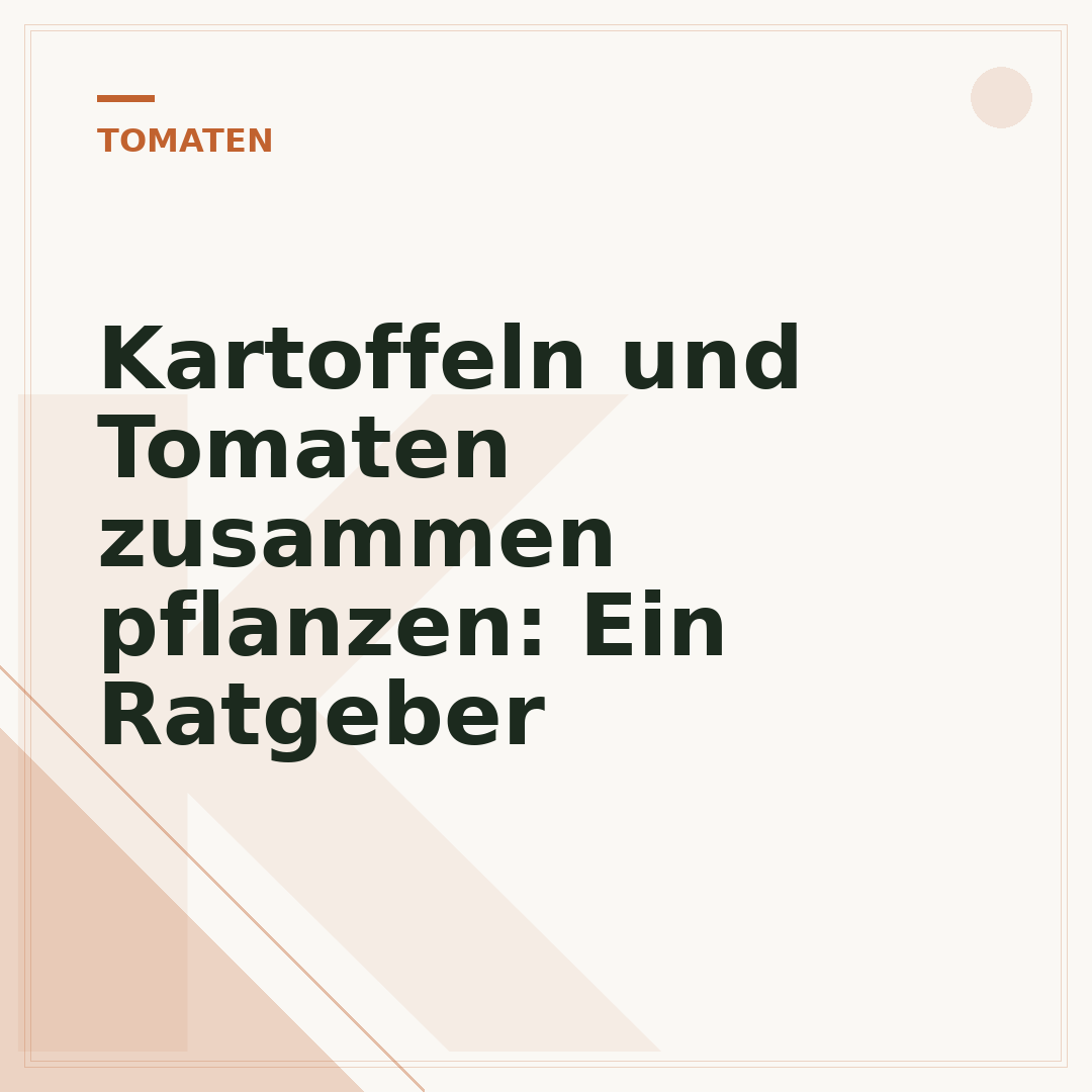 Kartoffeln und Tomaten zusammen pflanzen: Ein Ratgeber
