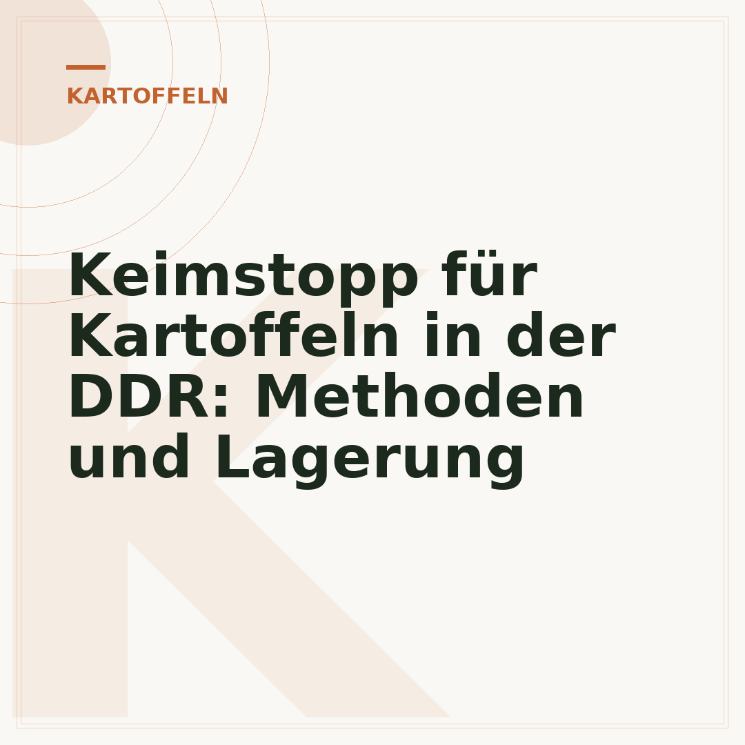 Keimstopp für Kartoffeln in der DDR: Methoden und Lagerung