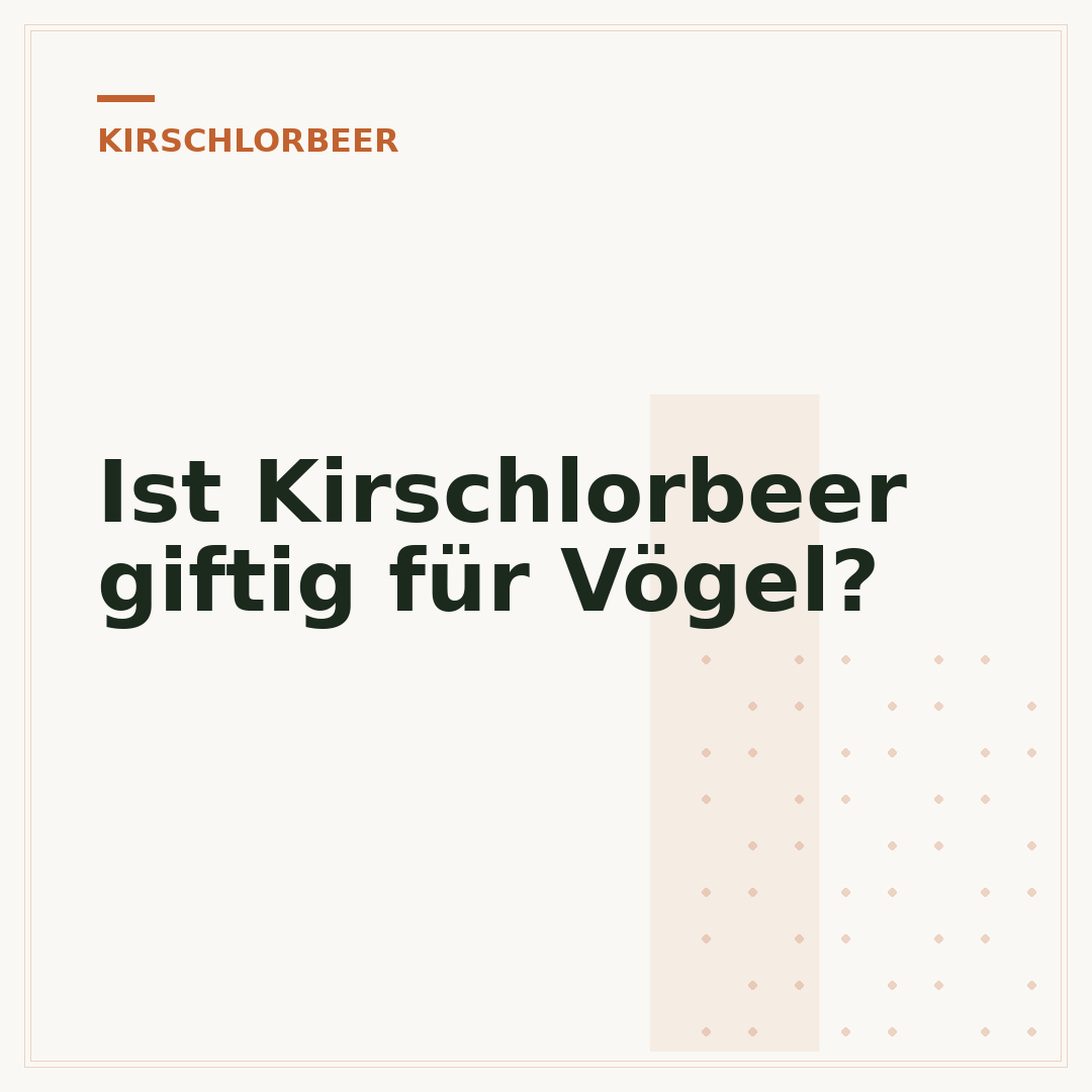 Ist Kirschlorbeer giftig für Vögel?