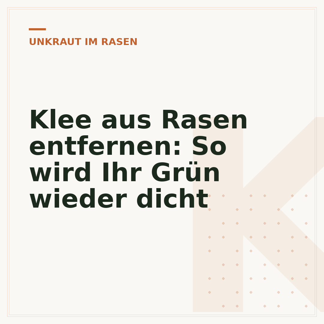 Klee aus Rasen entfernen: So wird Ihr Grün wieder dicht