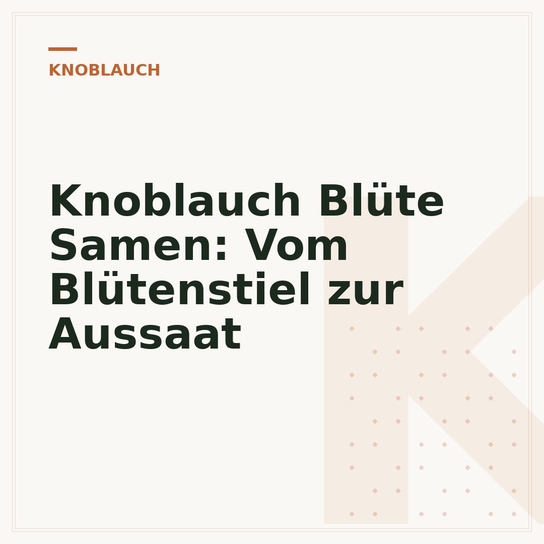 Knoblauch Blüte Samen: Vom Blütenstiel zur Aussaat