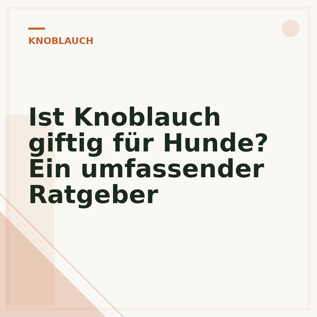 Ist Knoblauch giftig für Hunde? Ein umfassender Ratgeber
