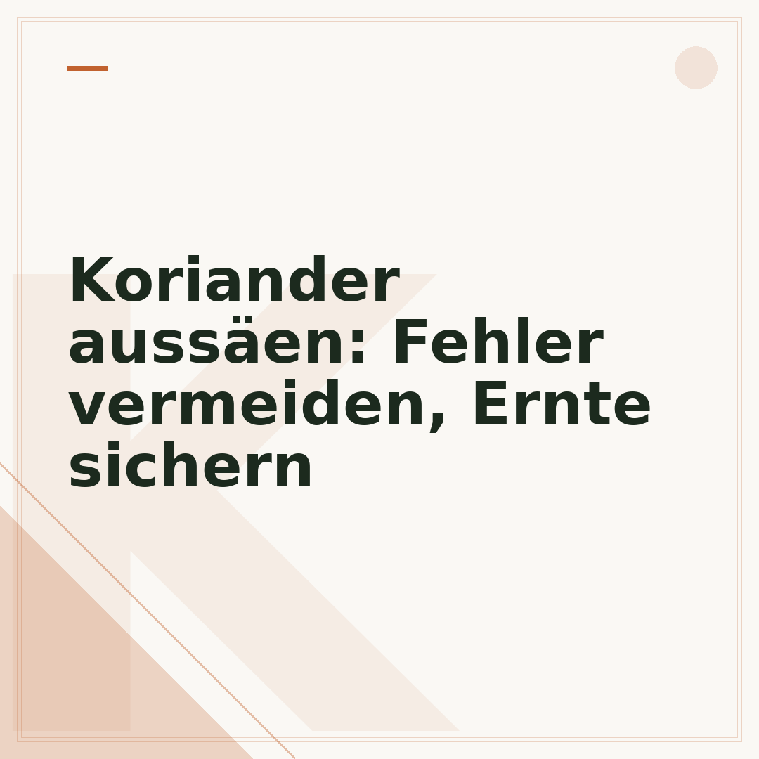 Koriander aussäen: Fehler vermeiden, Ernte sichern