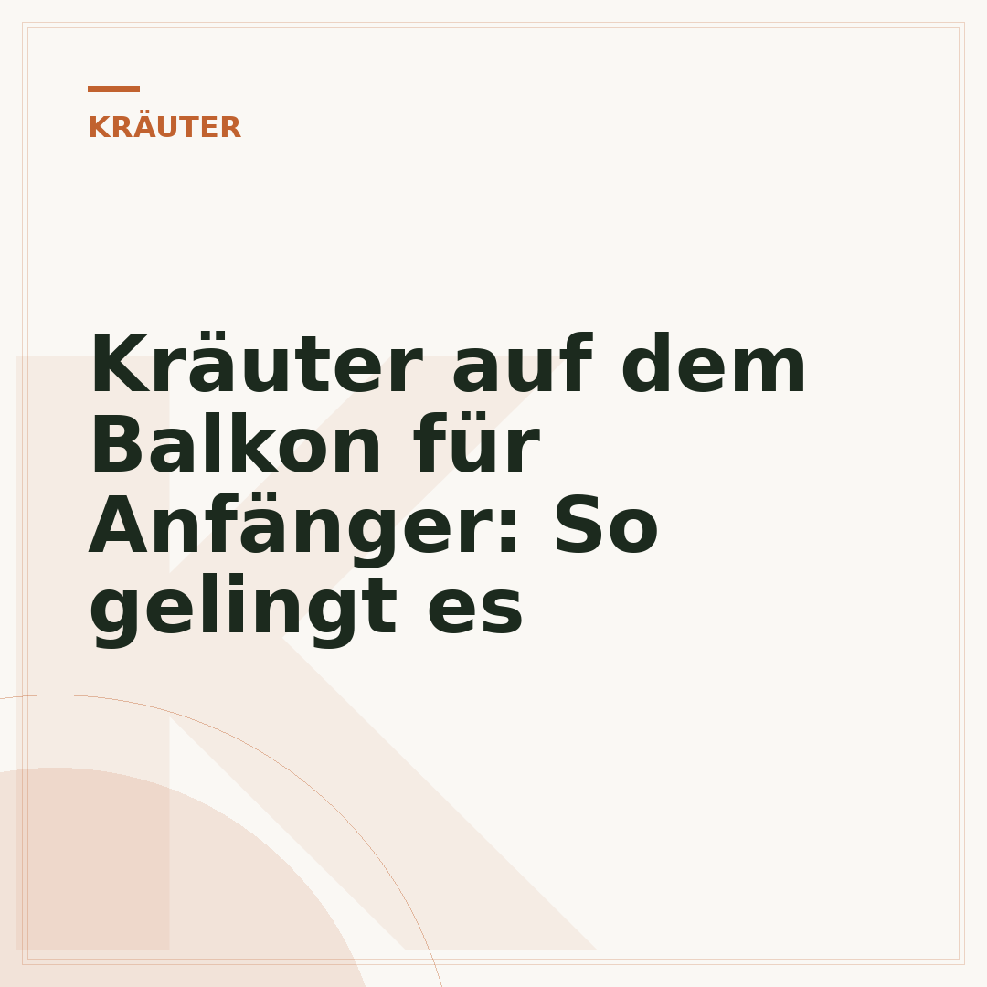 Kräuter auf dem Balkon für Anfänger: So gelingt es