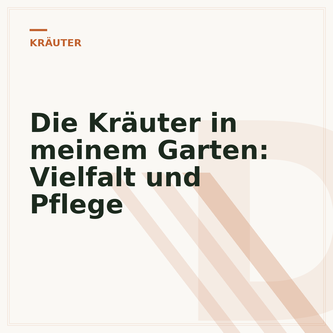 Die Kräuter in meinem Garten: Vielfalt und Pflege