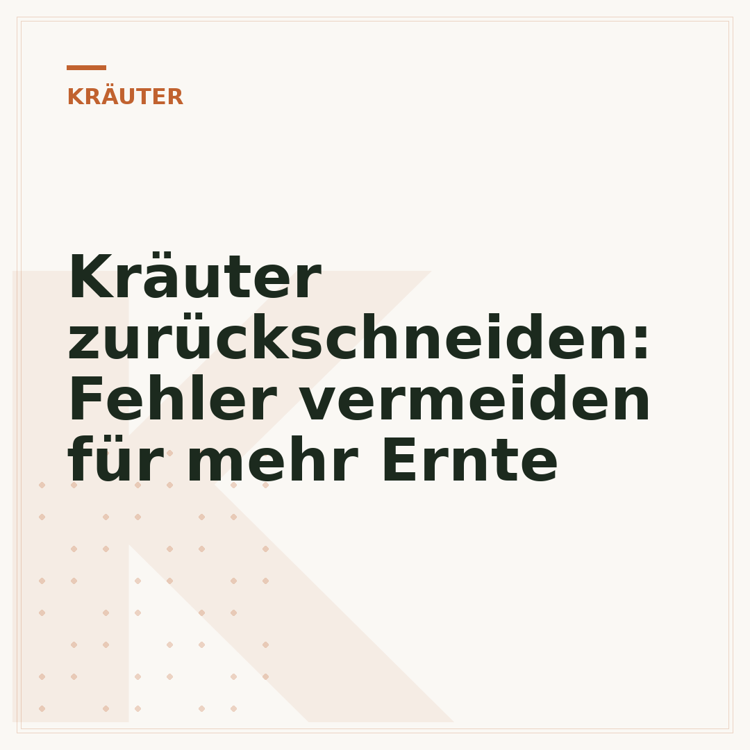 Kräuter zurückschneiden: Fehler vermeiden für mehr Ernte