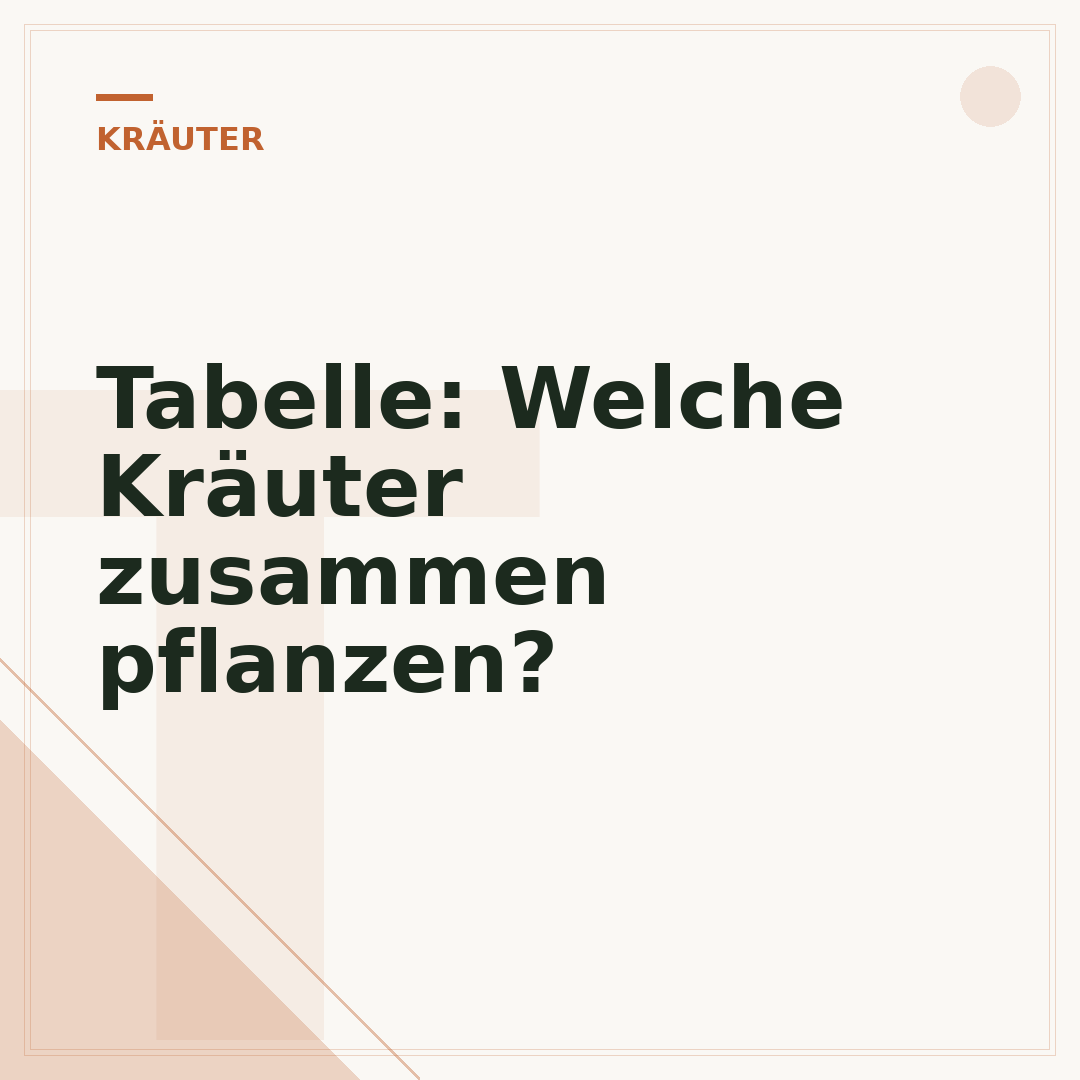 Tabelle: Welche Kräuter zusammen pflanzen?