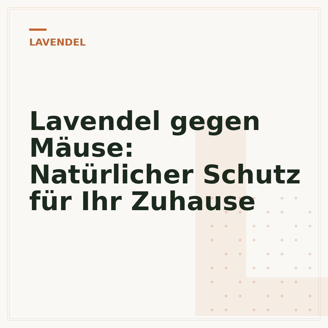 Lavendel gegen Mäuse: Natürlicher Schutz für Ihr Zuhause