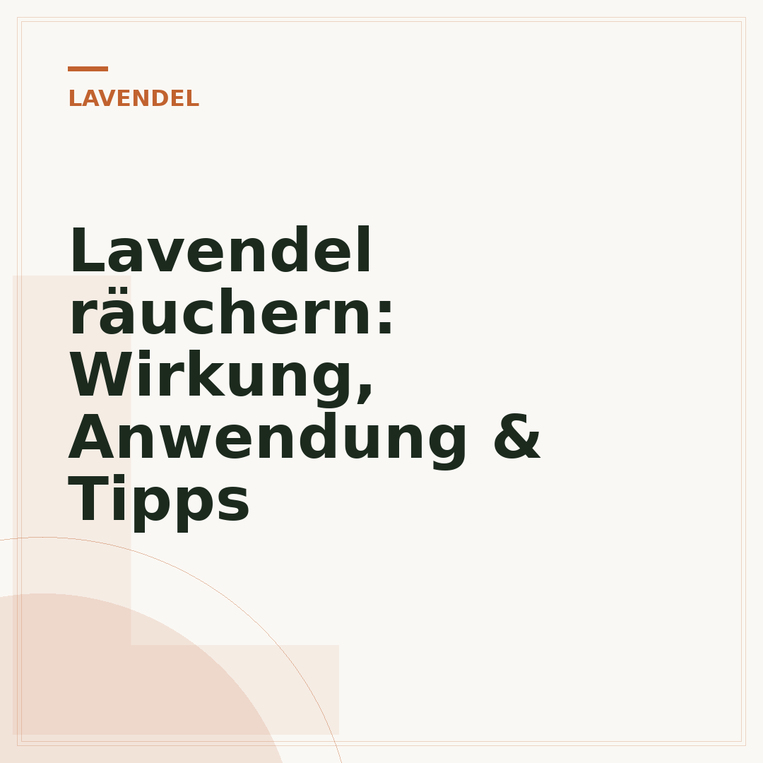 Lavendel räuchern: Wirkung, Anwendung & Tipps