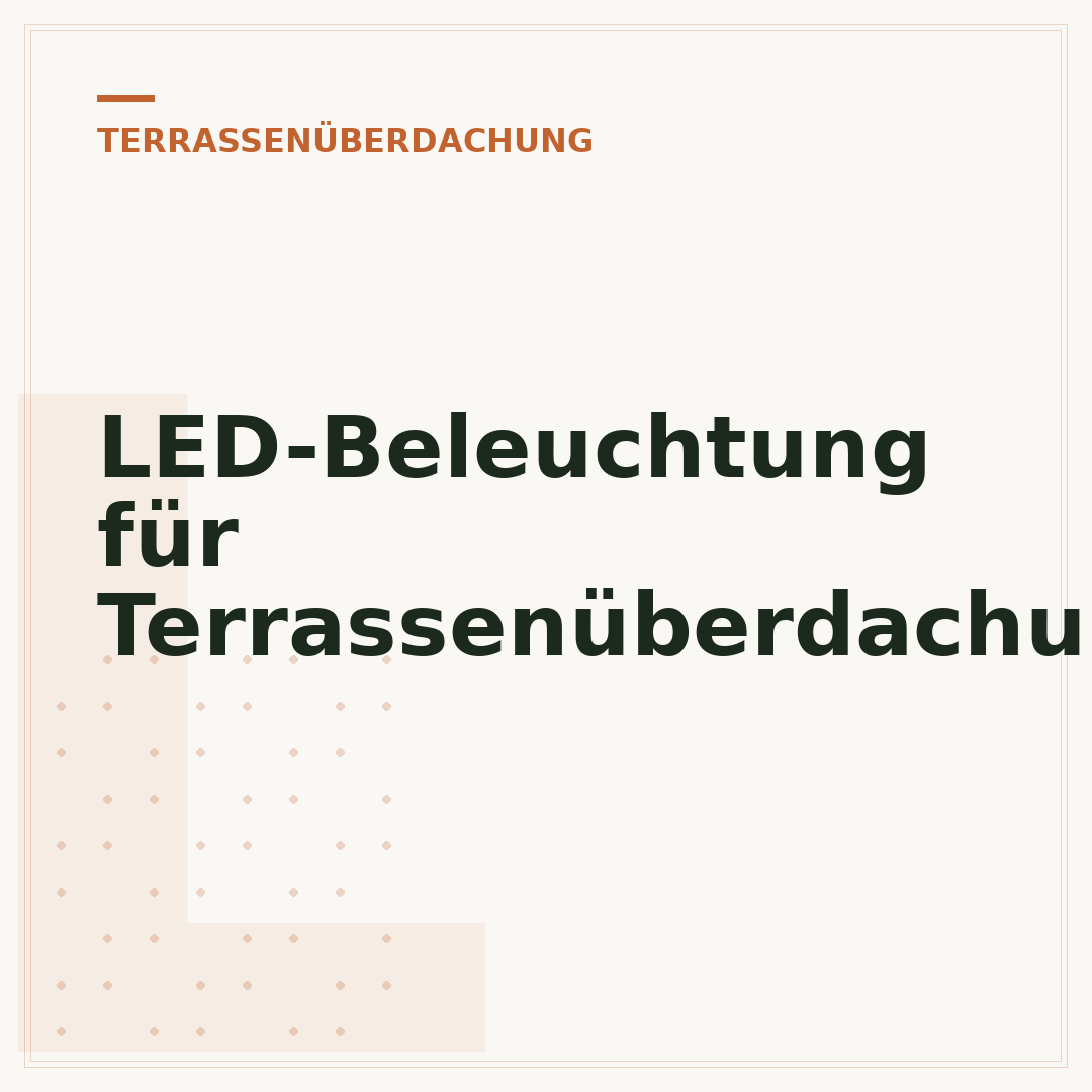 LED-Beleuchtung für Terrassenüberdachungen