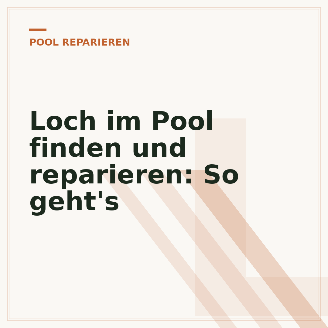 Loch im Pool finden und reparieren: So geht's