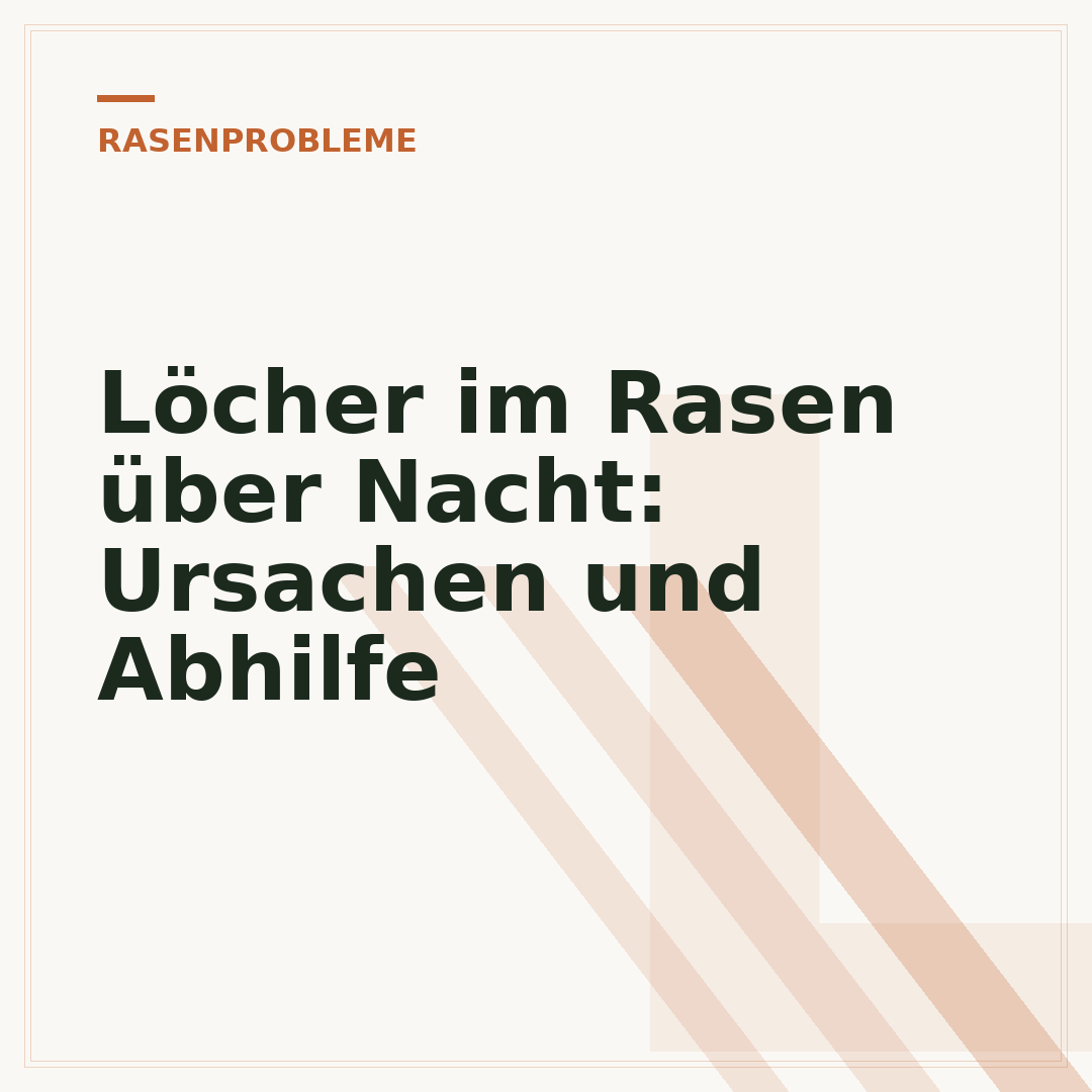 Löcher im Rasen über Nacht: Ursachen und Abhilfe