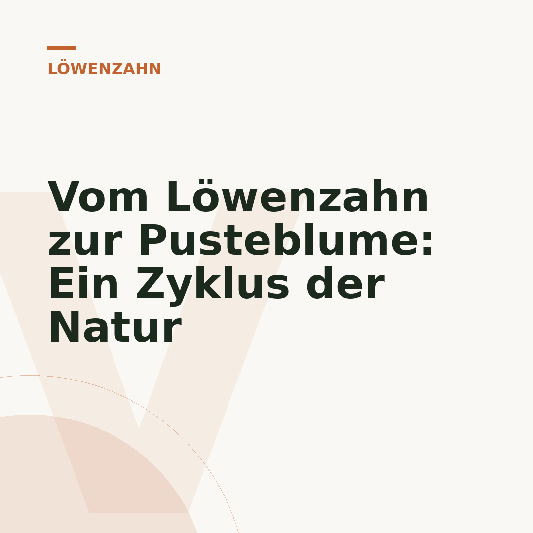 Vom Löwenzahn zur Pusteblume: Ein Zyklus der Natur