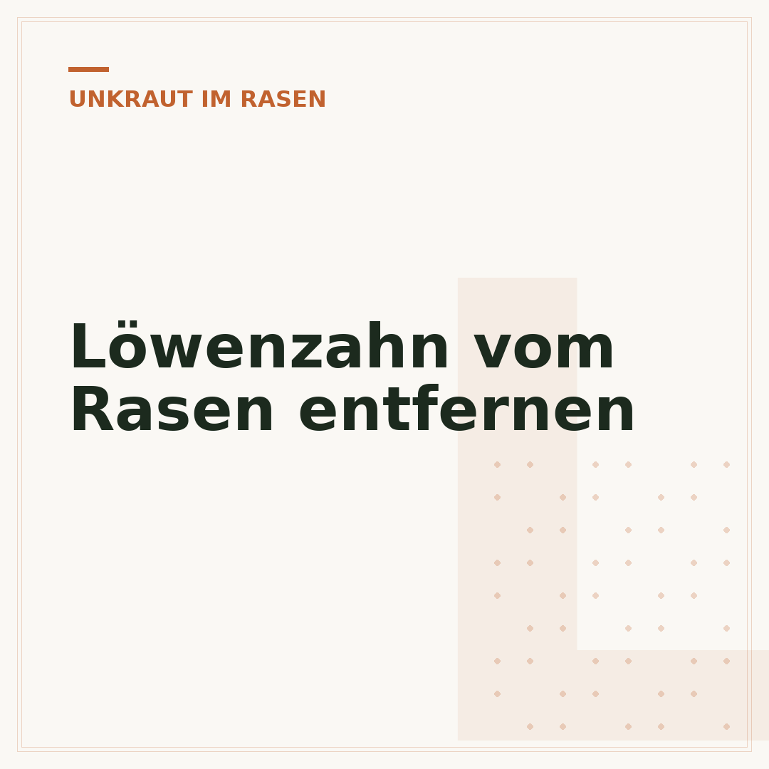 Löwenzahn vom Rasen entfernen