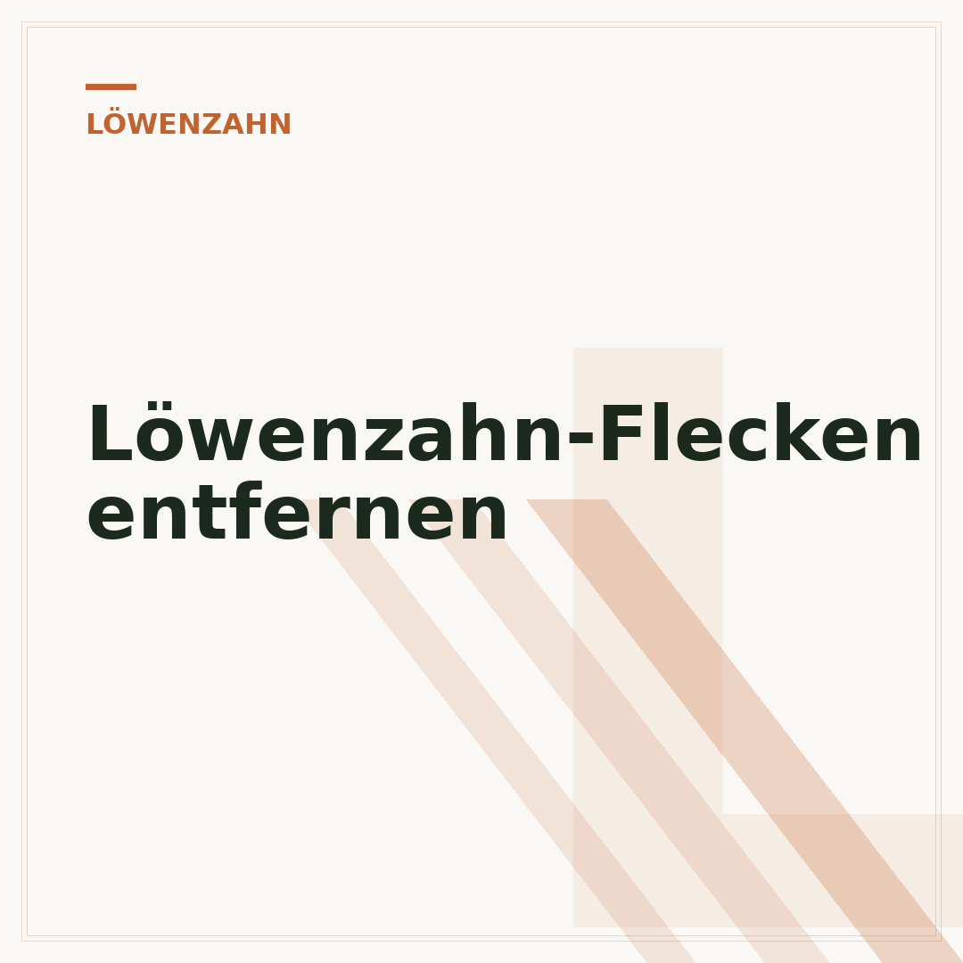 Löwenzahn-Flecken entfernen