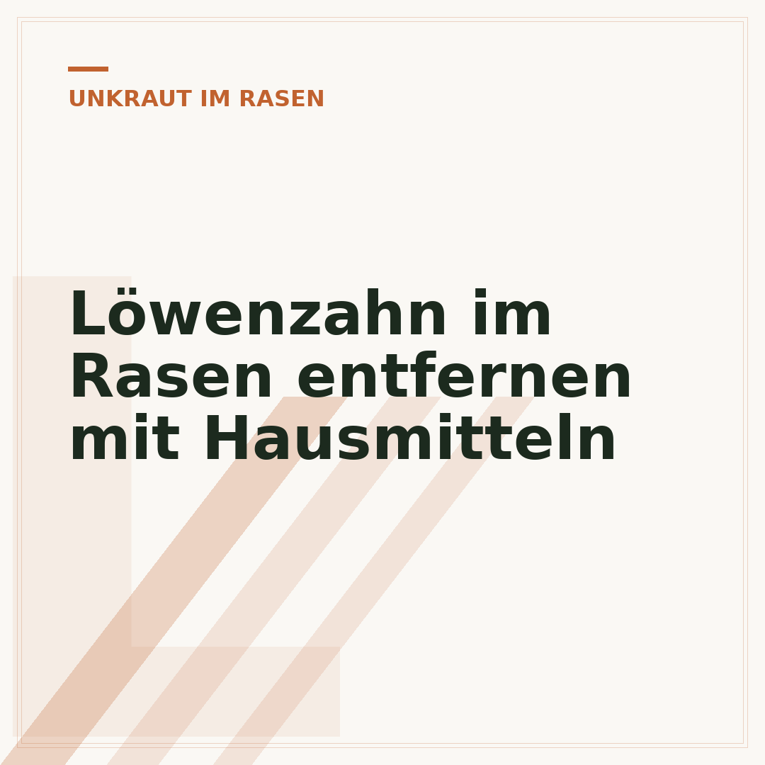 Löwenzahn im Rasen entfernen mit Hausmitteln