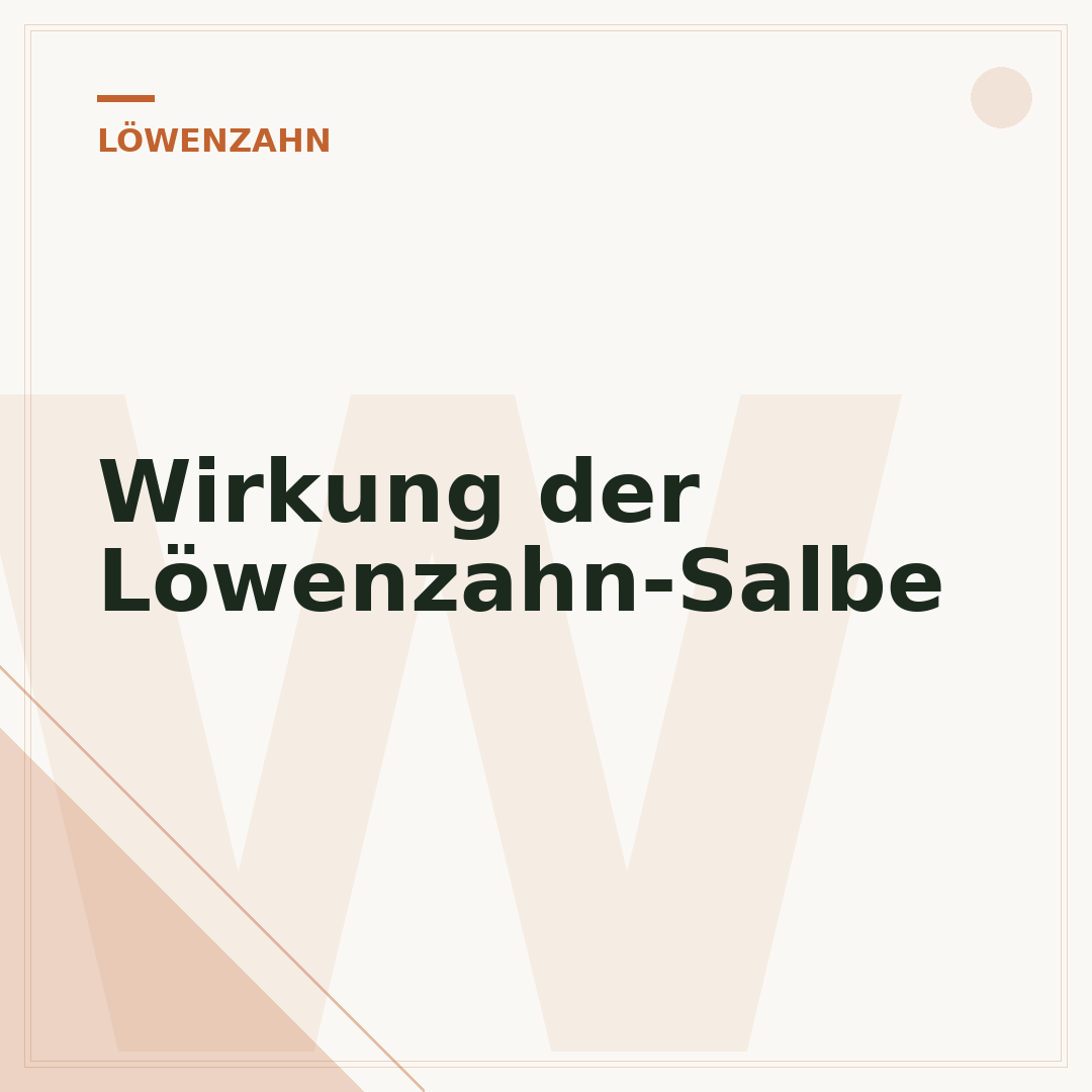 Wirkung der Löwenzahn-Salbe