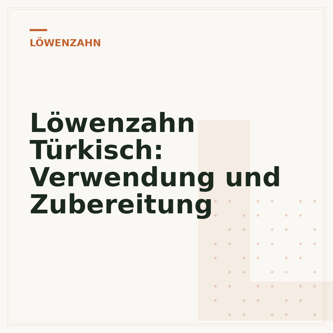 Löwenzahn Türkisch: Verwendung und Zubereitung