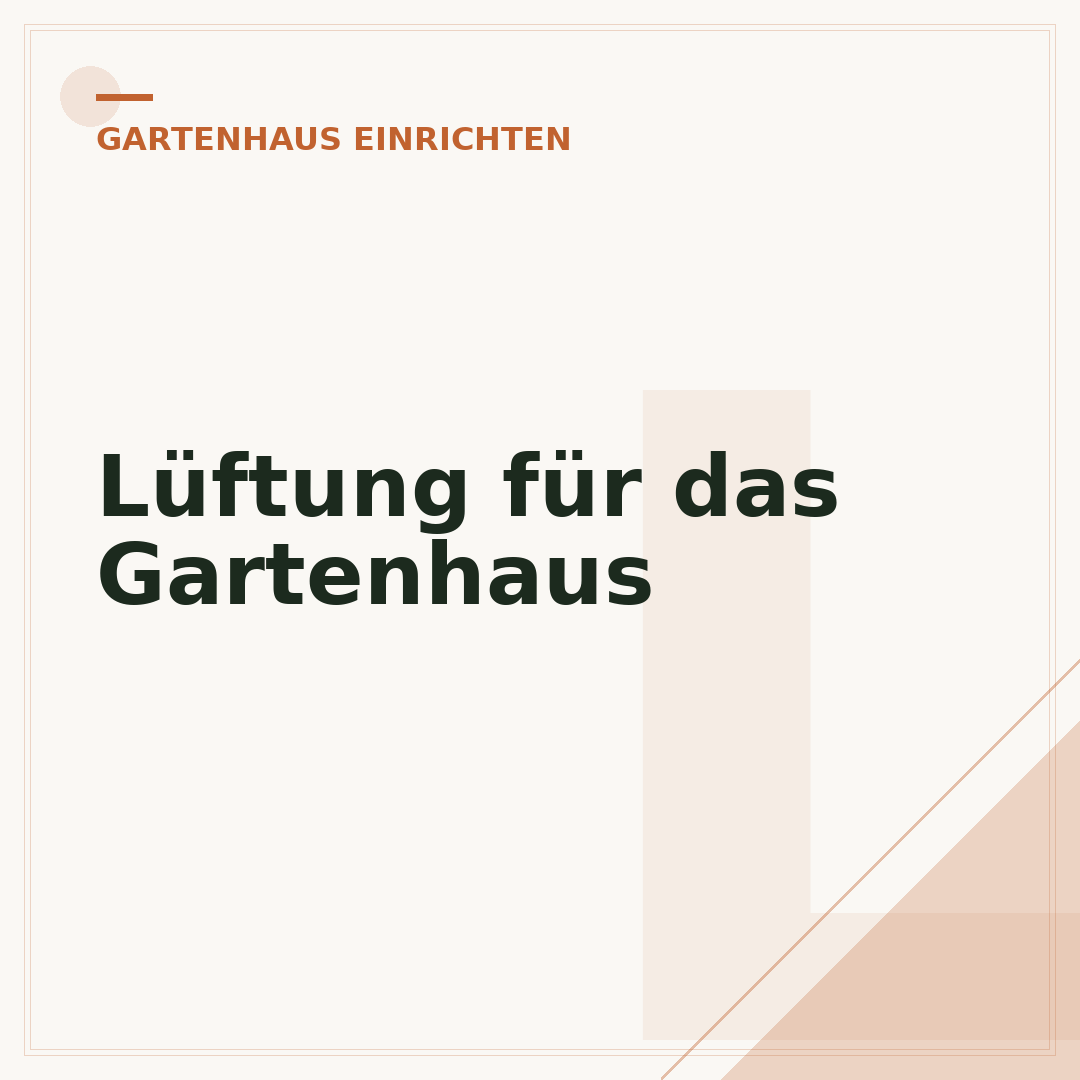Lüftung für das Gartenhaus
