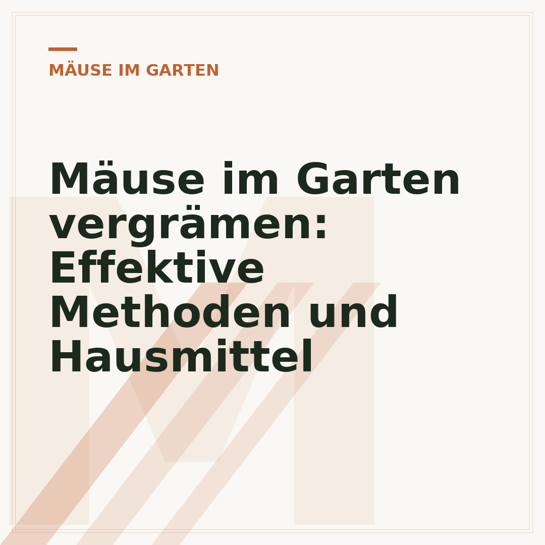 Mäuse im Garten vergrämen: Effektive Methoden und Hausmittel