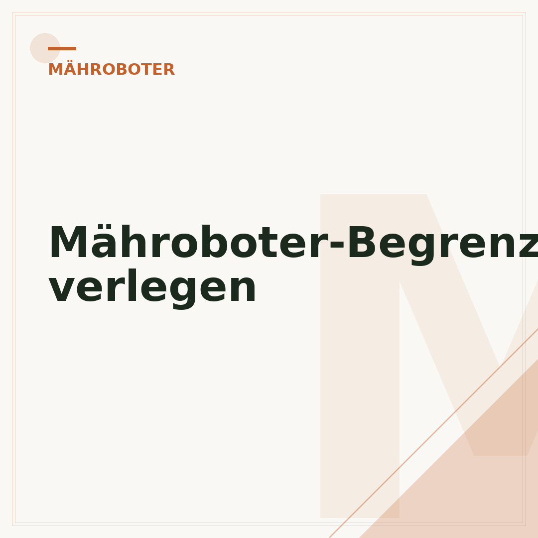 Mähroboter-Begrenzungskabel verlegen